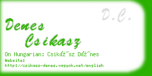 denes csikasz business card